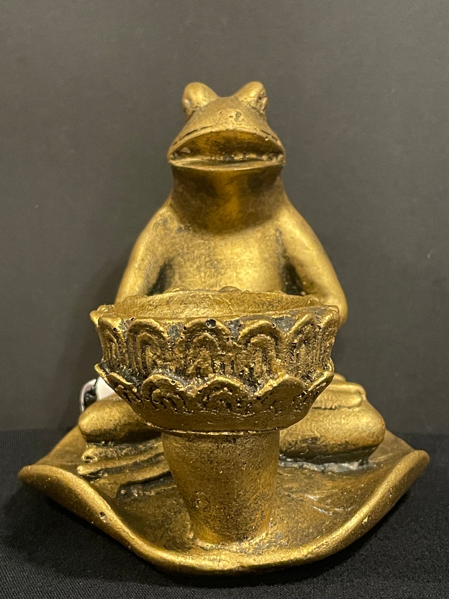 Mediterende Kikker Theelichthouder 11 cm