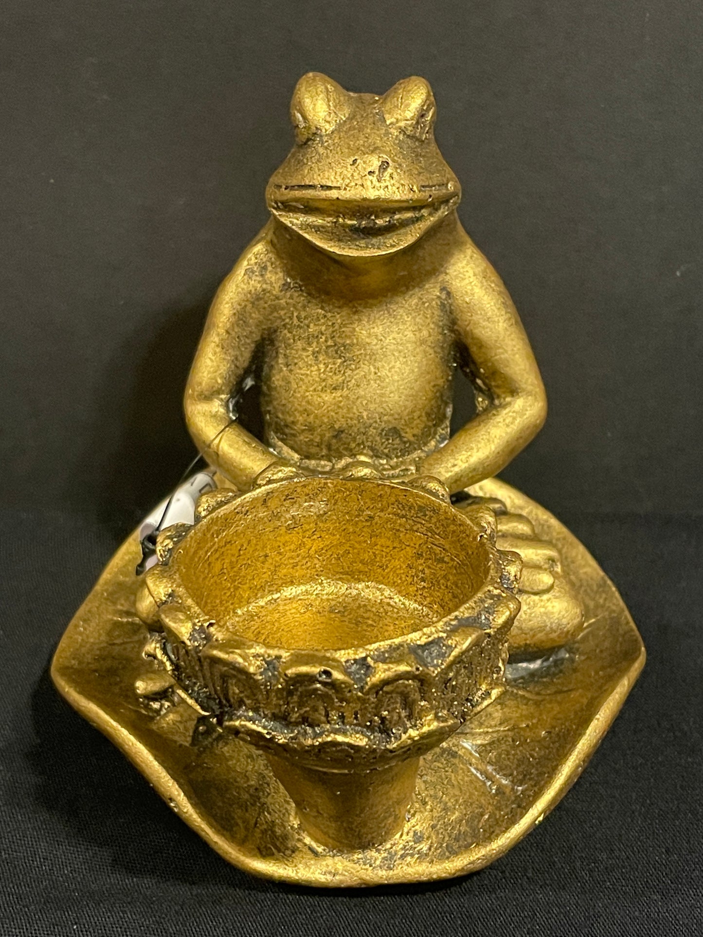 Mediterende Kikker Theelichthouder 11 cm