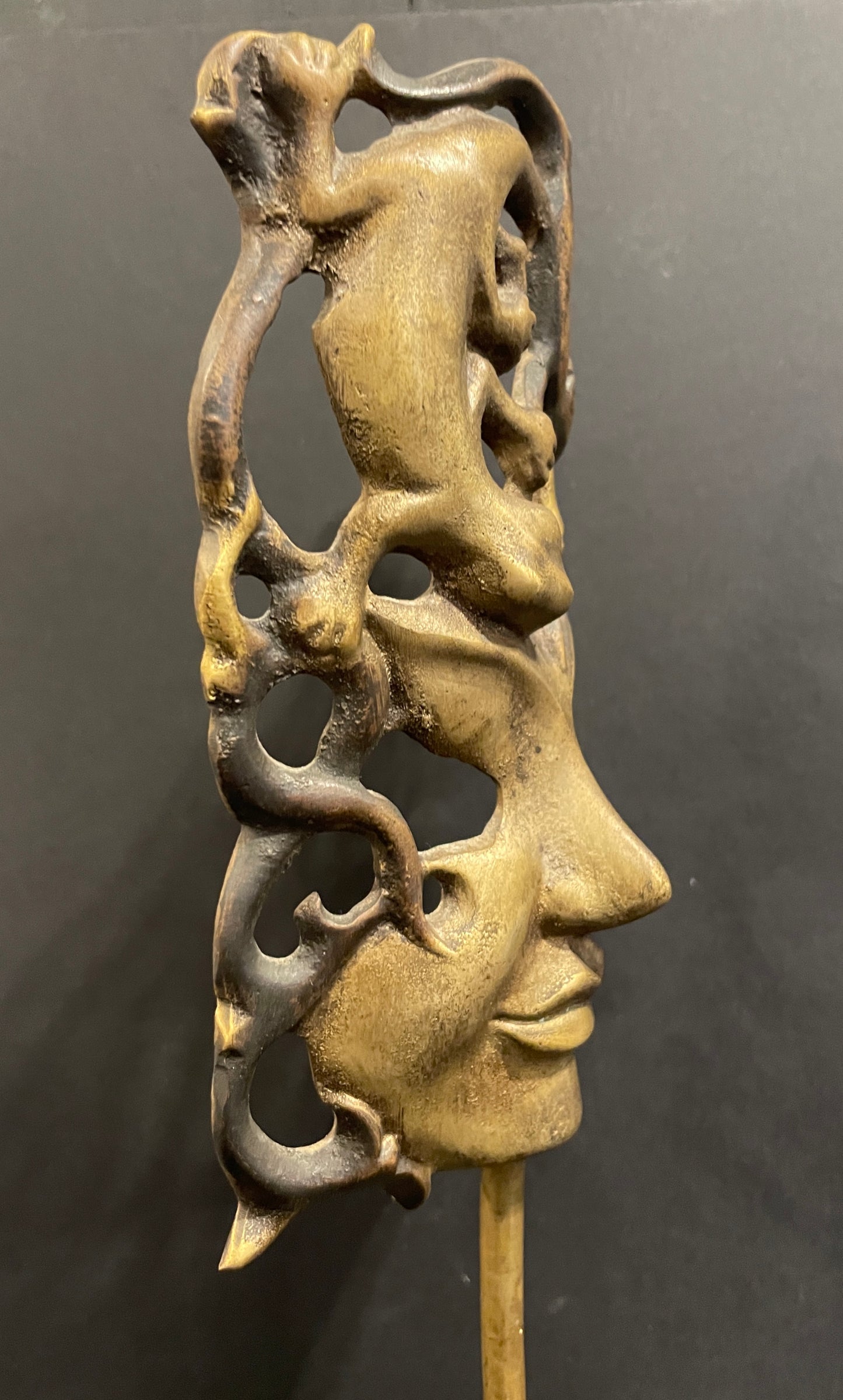 Masker met Gekko - Brons 25,5 cm