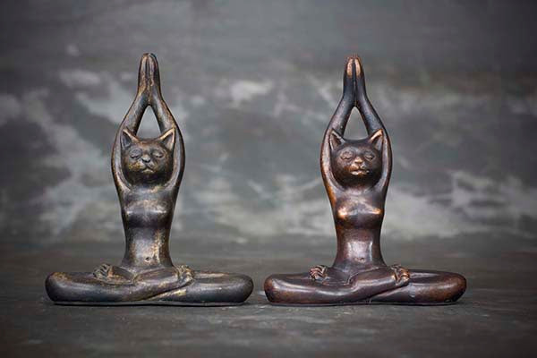 Kat in Yoga Positie 19cm