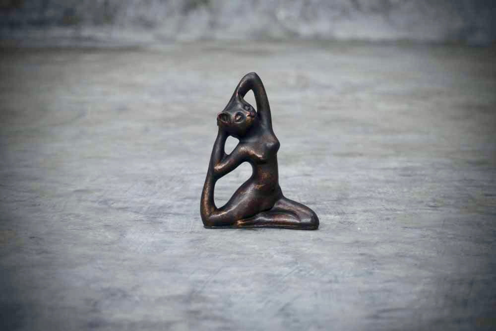 Kat in Yoga Positie 19cm