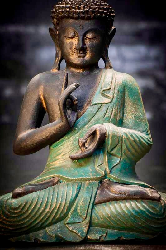 Jeudige Boeddha in Lotushouding 42cm