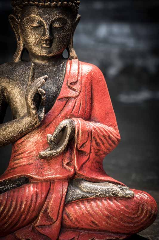 Jeudige Boeddha in Lotushouding 42cm