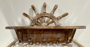 Shipwheel with Shelf and Hooks