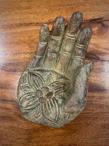 Boeddha Hand met Lotusbloem Wierookhouder 15cm