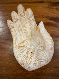 Boeddha Hand met Lotusbloem Wierookhouder 15cm