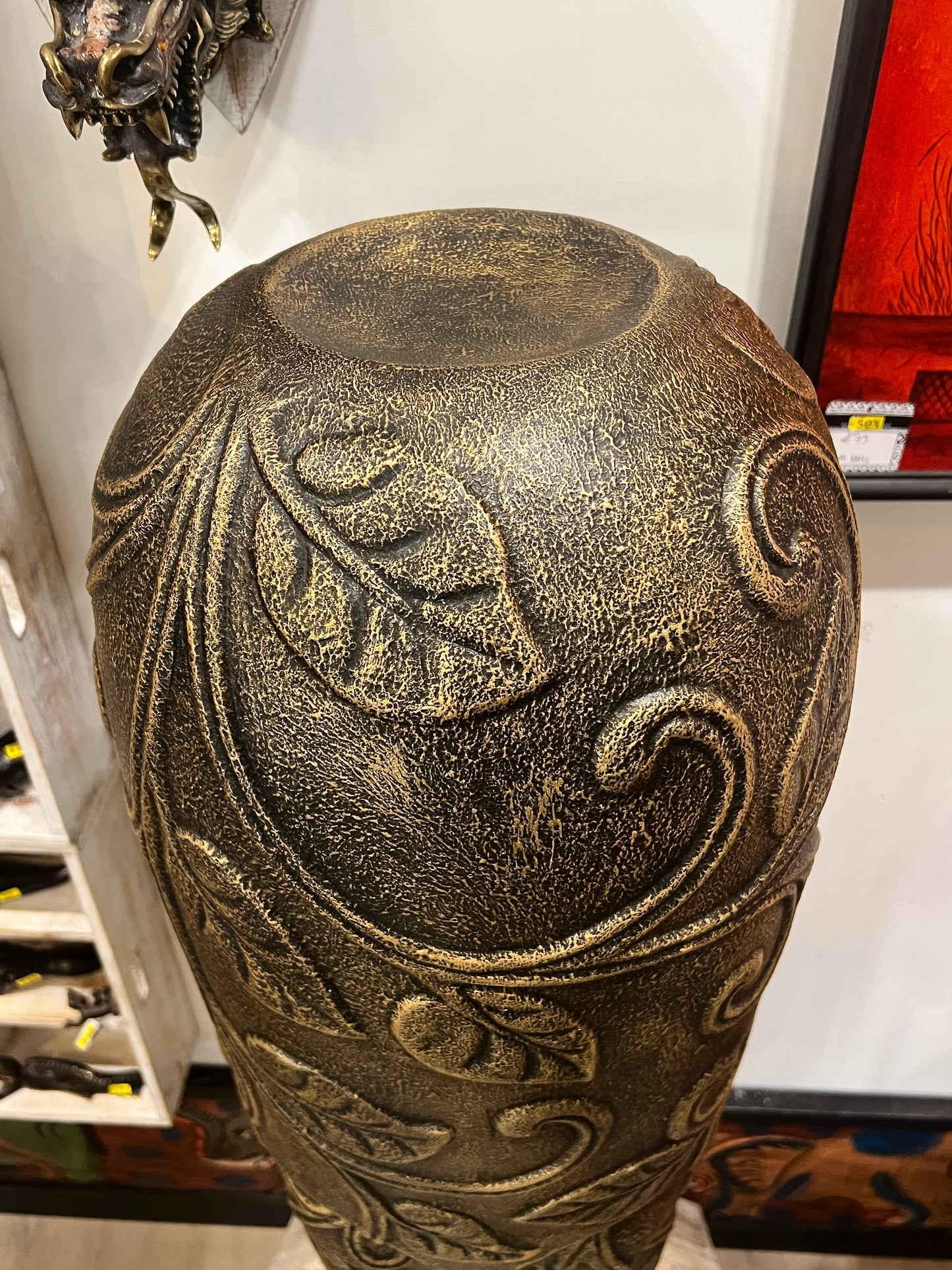 Vase Easter Island Head (Leaf) 100cm