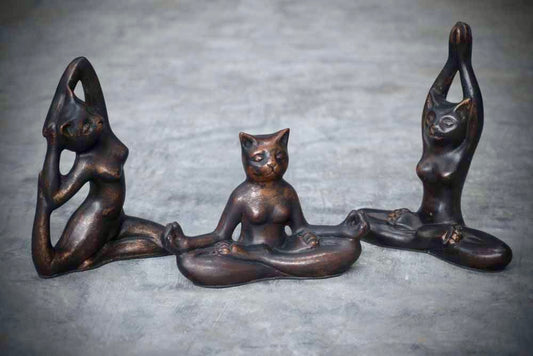 Kat in Yoga Positie 19cm