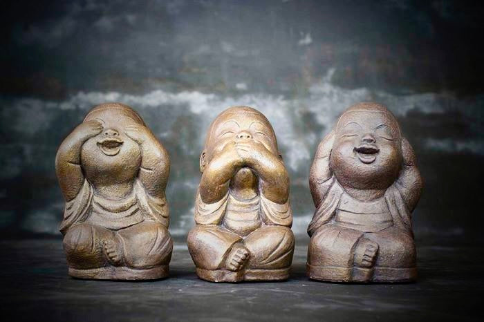 Wijze Baby Buddha's (Set van 3) 19cm